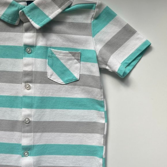 Andy & Evan Toddler Boys Stripped Polo Dress shirt - 3T - Picture 2 of 4